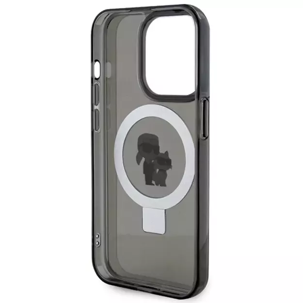 Karl Lagerfeld KLHMP15XHMRSKCK iPhone 15 Pro Max 6.7&quot  black/black hardcase Ring Stand Karl&amp Choupette MagSafe 6