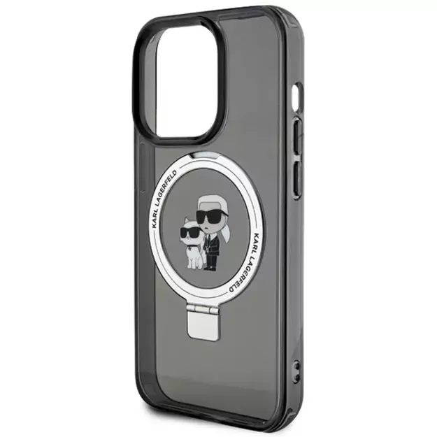 Karl Lagerfeld KLHMP15XHMRSKCK iPhone 15 Pro Max 6.7&quot  black/black hardcase Ring Stand Karl&amp Choupette MagSafe 5