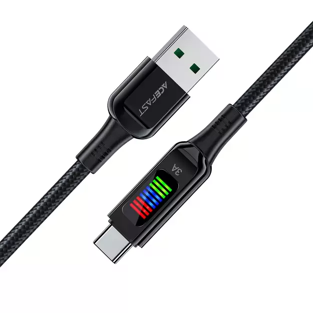 Acefast C7-04 USB-A USB-C 60W 1.2m cable with display - black 9