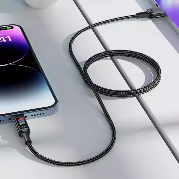 Acefast C7-04 USB-A USB-C 60W 1.2m cable with display - black 11
