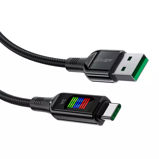 Acefast C7-04 USB-A USB-C 60W 1.2m cable with display - black 8