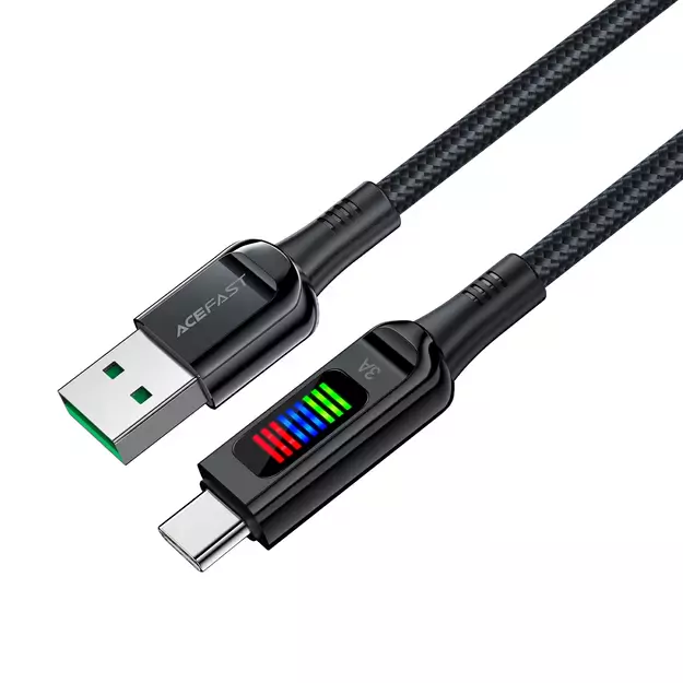 Acefast C7-04 USB-A USB-C 60W 1.2m cable with display - black 7