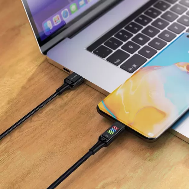 Acefast C7-04 USB-A USB-C 60W 1.2m cable with display - black 10
