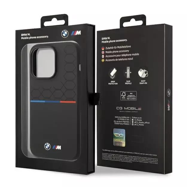 BMW Silicone Pattern iPhone 15 Pro Case - Black 7