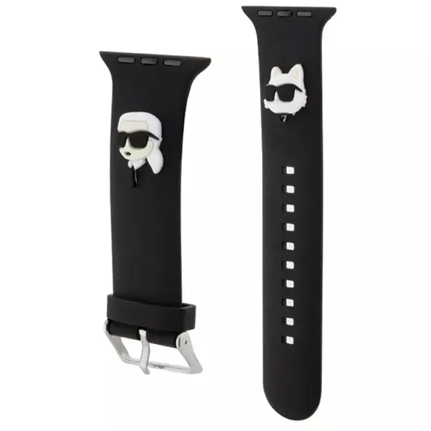 Karl Lagerfeld 3D Rubber Karl&Choupette Heads strap for Apple Watch 42/44/45/49mm - black 5