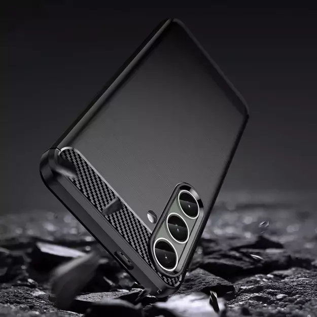Case for Carbon Case Samsung Galaxy S24+ flexible silicone carbon cover - black 8