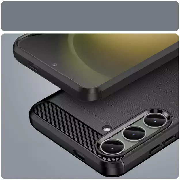 Case for Carbon Case Samsung Galaxy S24+ flexible silicone carbon cover - black 11
