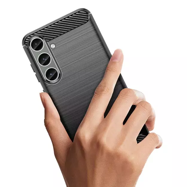 Case for Carbon Case Samsung Galaxy S24+ flexible silicone carbon cover - black 2
