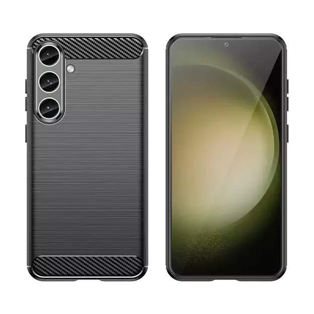 Case for Carbon Case Samsung Galaxy S24+ flexible silicone carbon cover - black 4