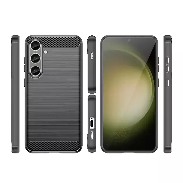 Case for Carbon Case Samsung Galaxy S24+ flexible silicone carbon cover - black 7