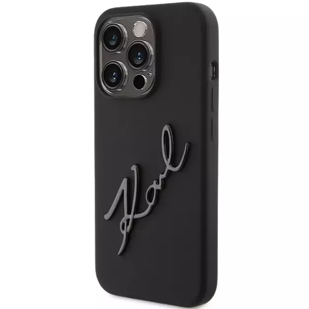 Karl Lagerfeld Silicone Karl Script case for iPhone 15 Pro - black 1