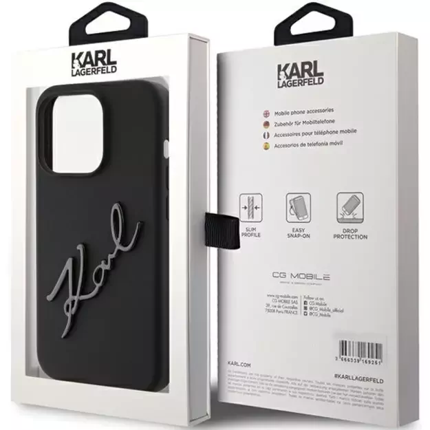 Karl Lagerfeld Silicone Karl Script case for iPhone 15 Pro - black 7