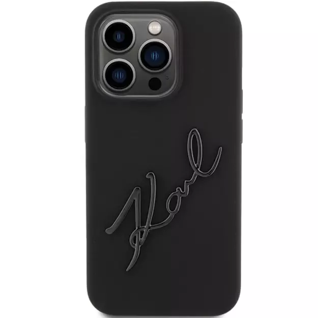 Karl Lagerfeld Silicone Karl Script case for iPhone 15 Pro - black 2