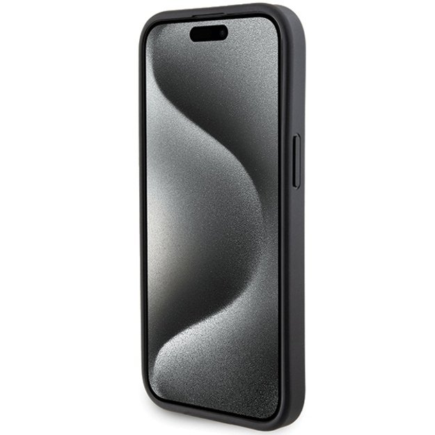 Karl Lagerfeld Gripstand Saffiano Karl&amp Choupette Pins case for iPhone 15 - black 11