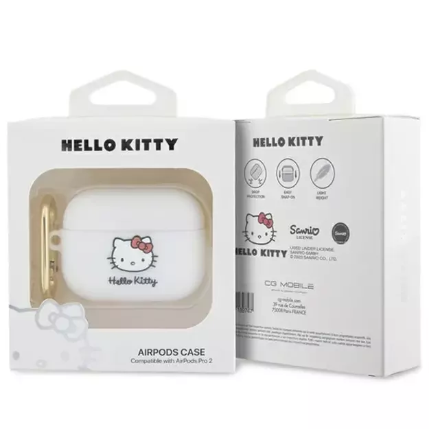 Hello Kitty Silicone 3D Kitty Head case for AirPods Pro 2 (2022/2023) - white 3