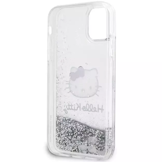 Hello Kitty Liquid Glitter Charms Kitty Head Case for iPhone 11 / Xr - Silver 6