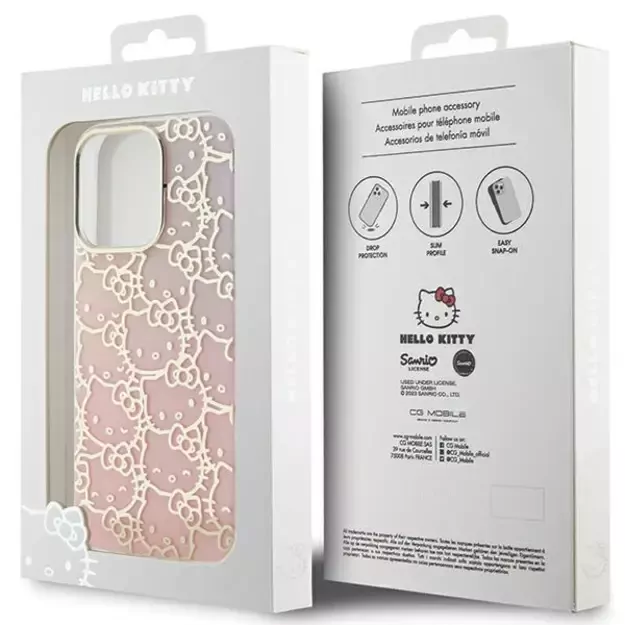 Hello Kitty IML Gradient Electrop Crowded Kitty Head Case for iPhone 14 Pro Max - Pink 14