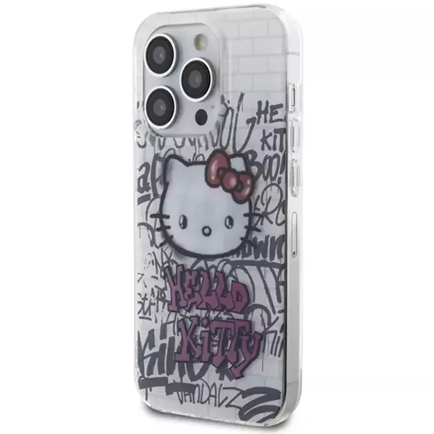 Hello Kitty IML Kitty On Bricks Graffiti case for iPhone 15 Pro Max - white 1