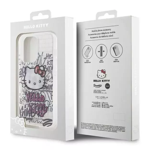 Hello Kitty IML Kitty On Bricks Graffiti case for iPhone 15 Pro Max - white 7
