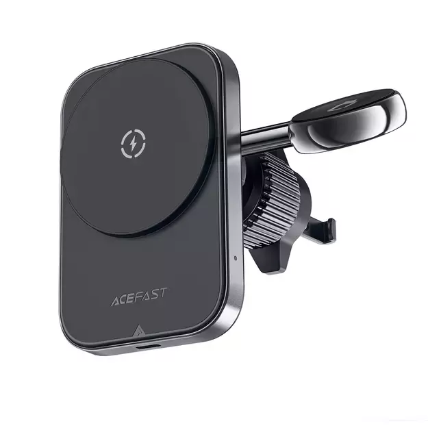 Acefast D18 car holder with MagSafe / Qi inductive charger + USB-A USB-C cable - black 9