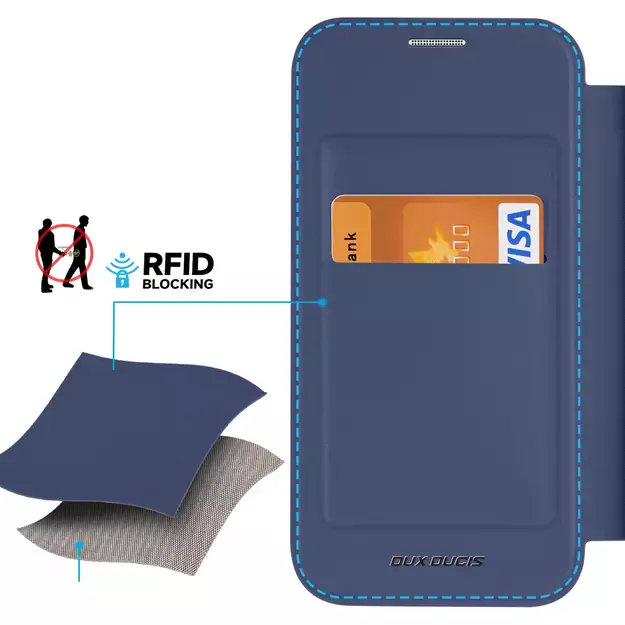 Dux Ducis Skin X Pro case for Samsung S24 with magnetic ring and flap - blue 24