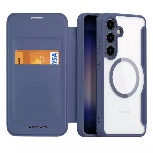 Dux Ducis Skin X Pro case for Samsung S24 with magnetic ring and flap - blue 13