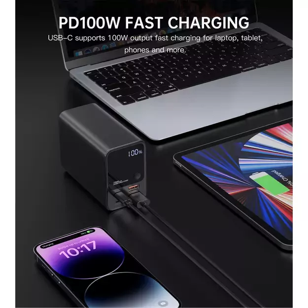 Choetech B635BK USB-A / USB-C Powerbank 22.5W 27000mAh - black 5