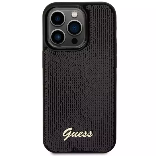 Guess Sequin Script Metal case for iPhone 13 Pro Max - black 2