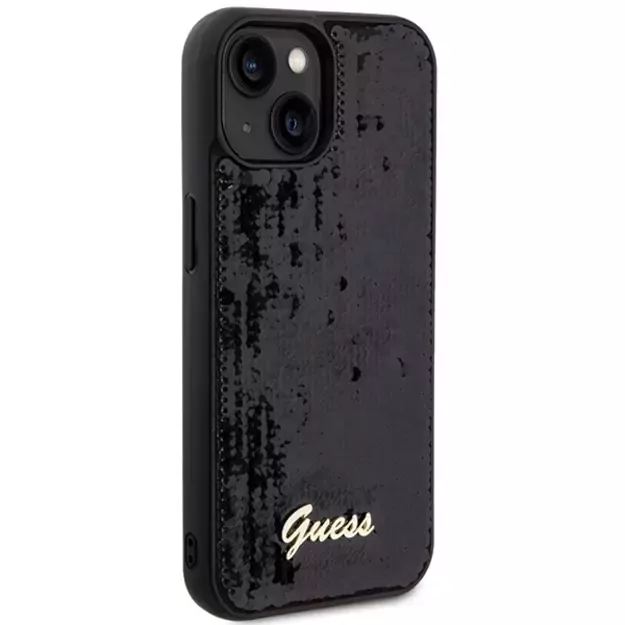 Guess Sequin Script Metal case for iPhone 14 / 15 / 13 - black 3