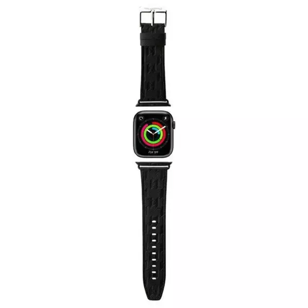 Karl Lagerfeld Saffiano Monogram strap for Apple Watch 42/44/45/49mm - black