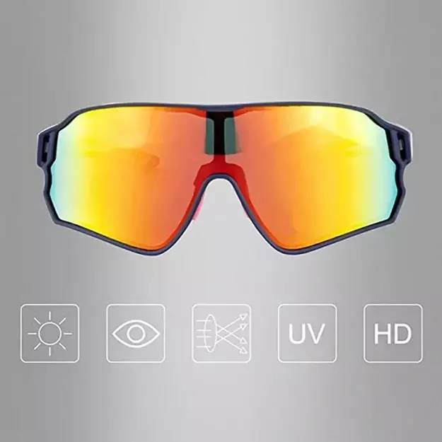 Rockbros 10134PL Polarized Cycling Glasses - Blue and Pink 10