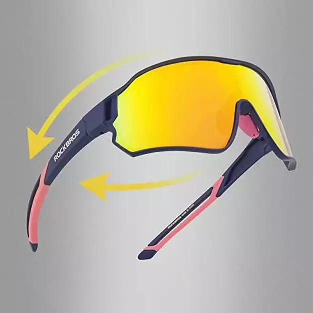 Rockbros 10134PL Polarized Cycling Glasses - Blue and Pink 11