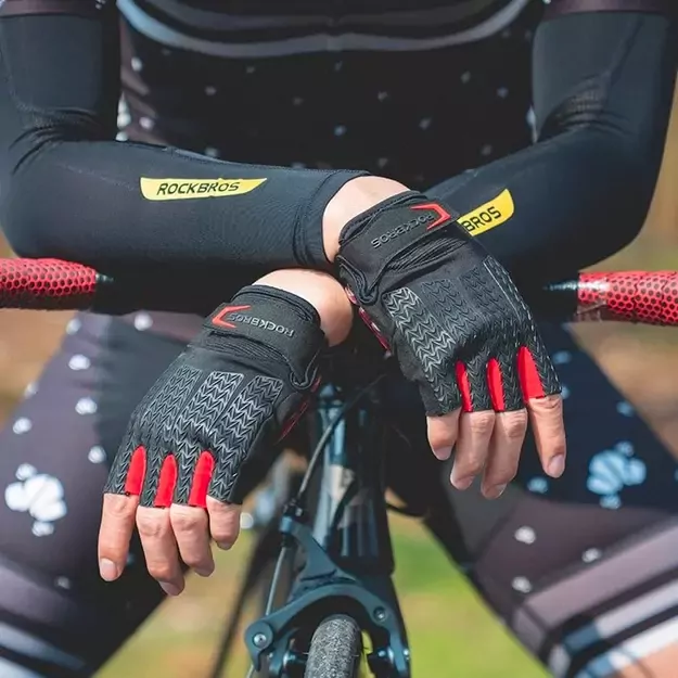 Rockbros S169BR S cycling gloves with gel inserts - black and red 4