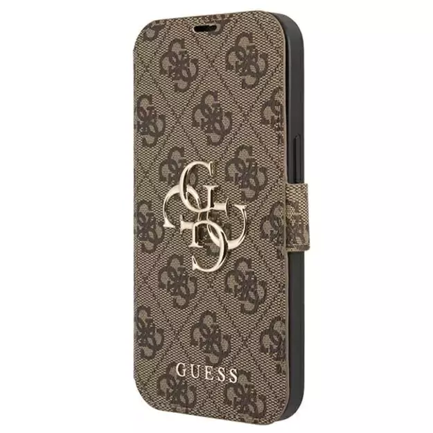 Guess GUBKP13X4GMGBR iPhone 13 Pro Max 6.7&quot  brown/brown book 4G Big Metal Logo
