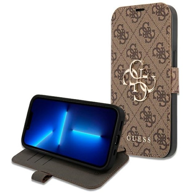 Guess GUBKP13X4GMGBR iPhone 13 Pro Max 6.7&quot  brown/brown book 4G Big Metal Logo 13