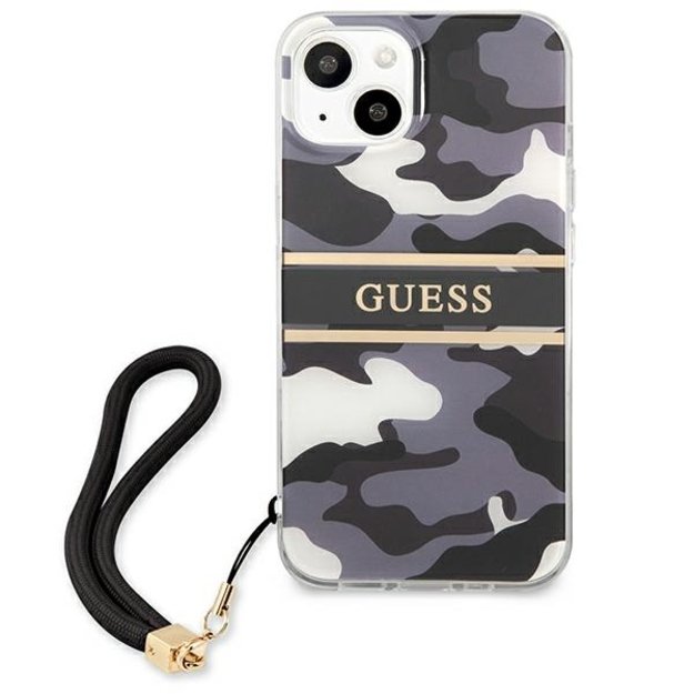 Guess GUHCP13SKCABBK iPhone 13 mini 5.4&quot  black/black hardcase Camo Strap Collection 8