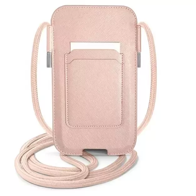 Guess Saffiano Strap 6.1&#39 &#39  Bag - Pink 1