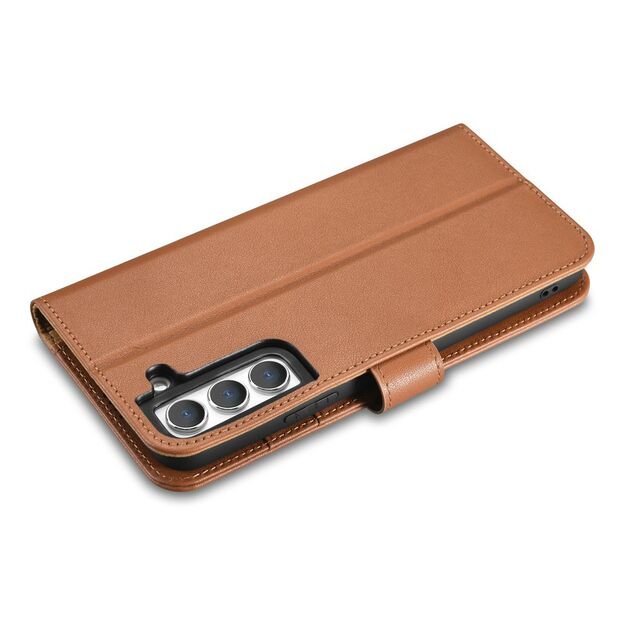 iCarer Haitang Leather Wallet Case Leather Case for Samsung Galaxy S22 + (S22 Plus) Wallet Housing Cover Brown (AKSM05BN) 20