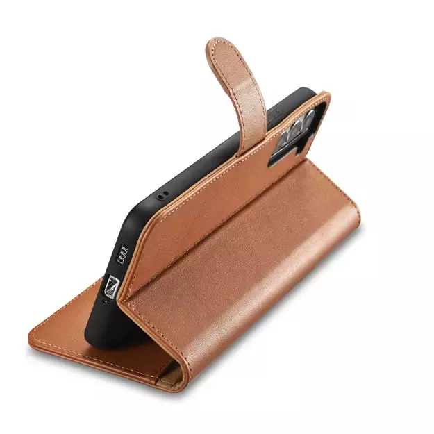 iCarer Haitang Leather Wallet Case Leather Case for Samsung Galaxy S22 + (S22 Plus) Wallet Housing Cover Brown (AKSM05BN) 9