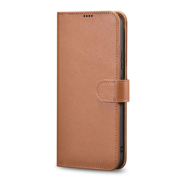 iCarer Haitang Leather Wallet Case Leather Case for Samsung Galaxy S22 + (S22 Plus) Wallet Housing Cover Brown (AKSM05BN) 8