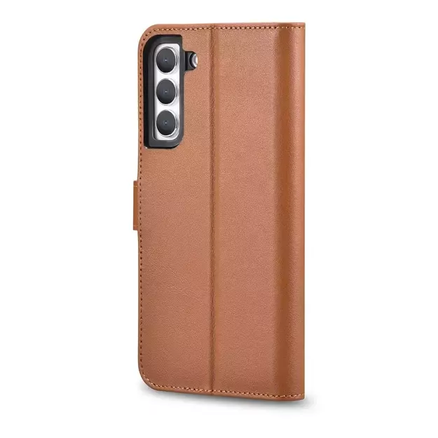 iCarer Haitang Leather Wallet Case Leather Case for Samsung Galaxy S22 + (S22 Plus) Wallet Housing Cover Brown (AKSM05BN) 3