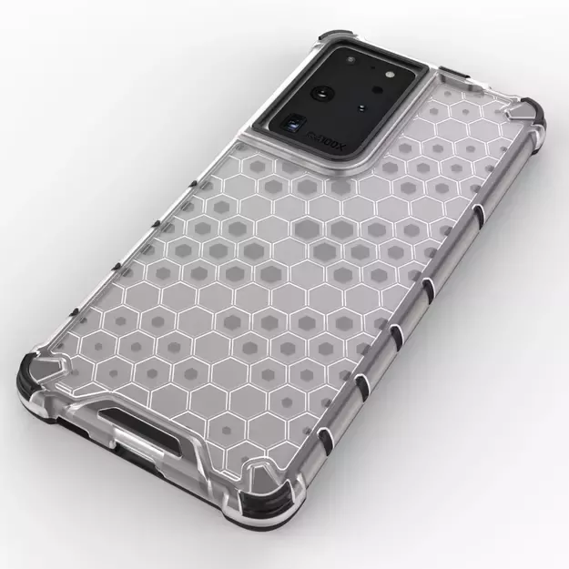 Honeycomb case armored cover with a gel frame for Samsung Galaxy S22 Ultra transparent 16