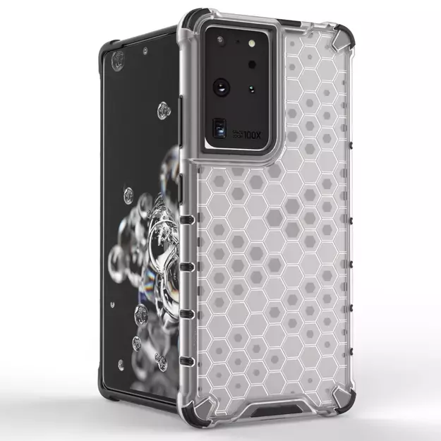 Honeycomb case armored cover with a gel frame for Samsung Galaxy S22 Ultra transparent 14