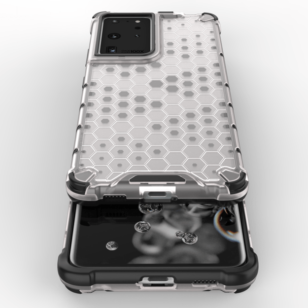 Honeycomb case armored cover with a gel frame for Samsung Galaxy S22 Ultra transparent 8