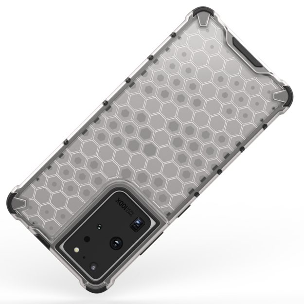Honeycomb case armored cover with a gel frame for Samsung Galaxy S22 Ultra transparent 5