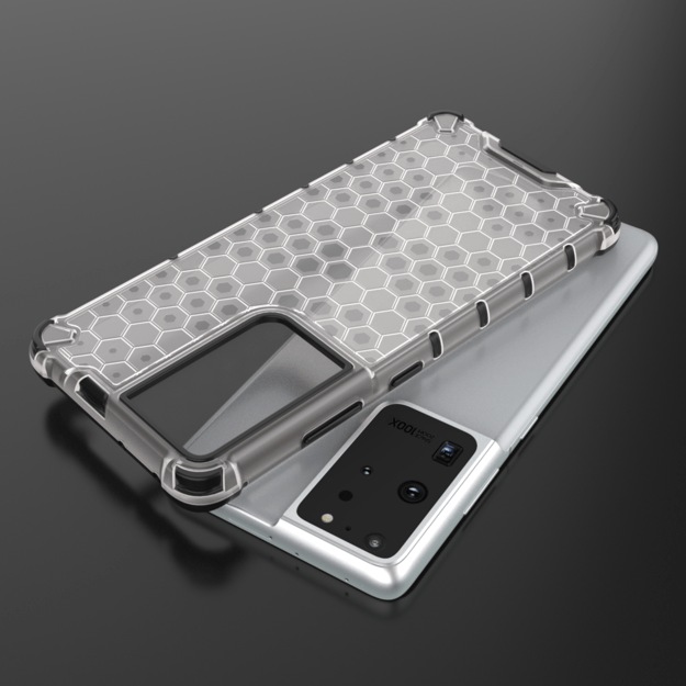Honeycomb case armored cover with a gel frame for Samsung Galaxy S22 Ultra transparent 7
