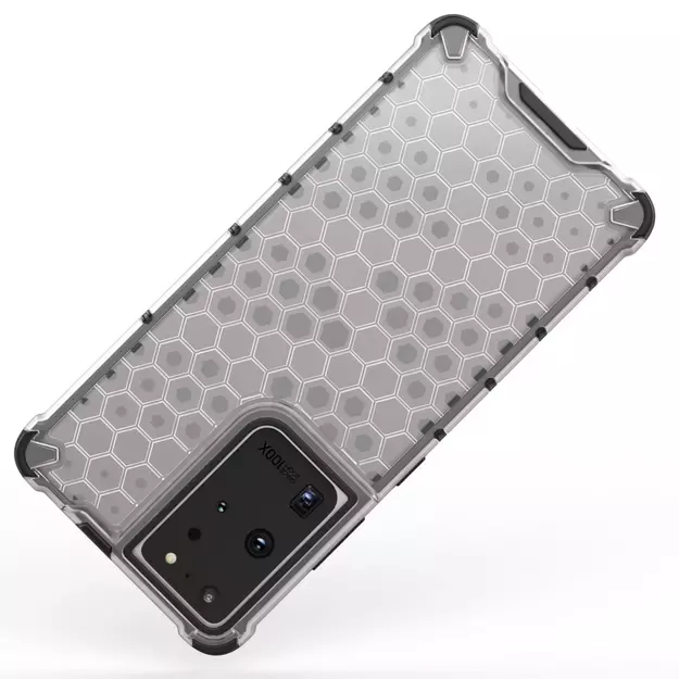 Honeycomb case armored cover with a gel frame for Samsung Galaxy S22 Ultra transparent 18