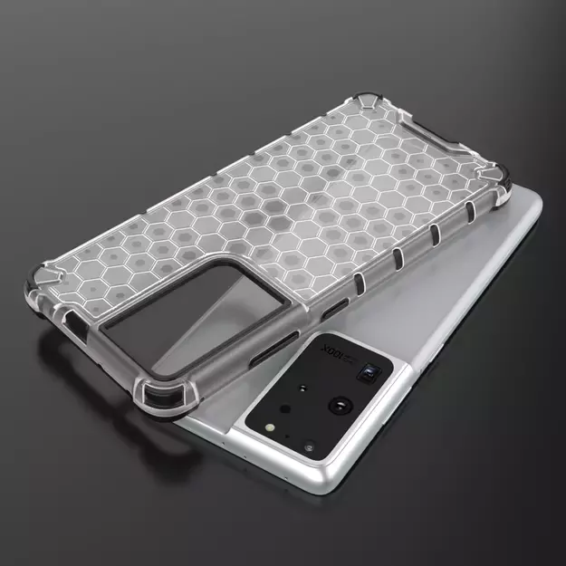 Honeycomb case armored cover with a gel frame for Samsung Galaxy S22 Ultra transparent 20