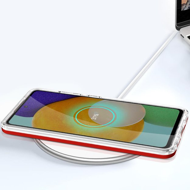 Clear 3in1 Case for Samsung Galaxy A73 Frame Cover Gel Red 6