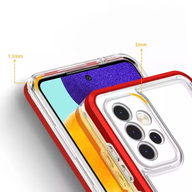 Clear 3in1 Case for Samsung Galaxy A73 Frame Cover Gel Red 9